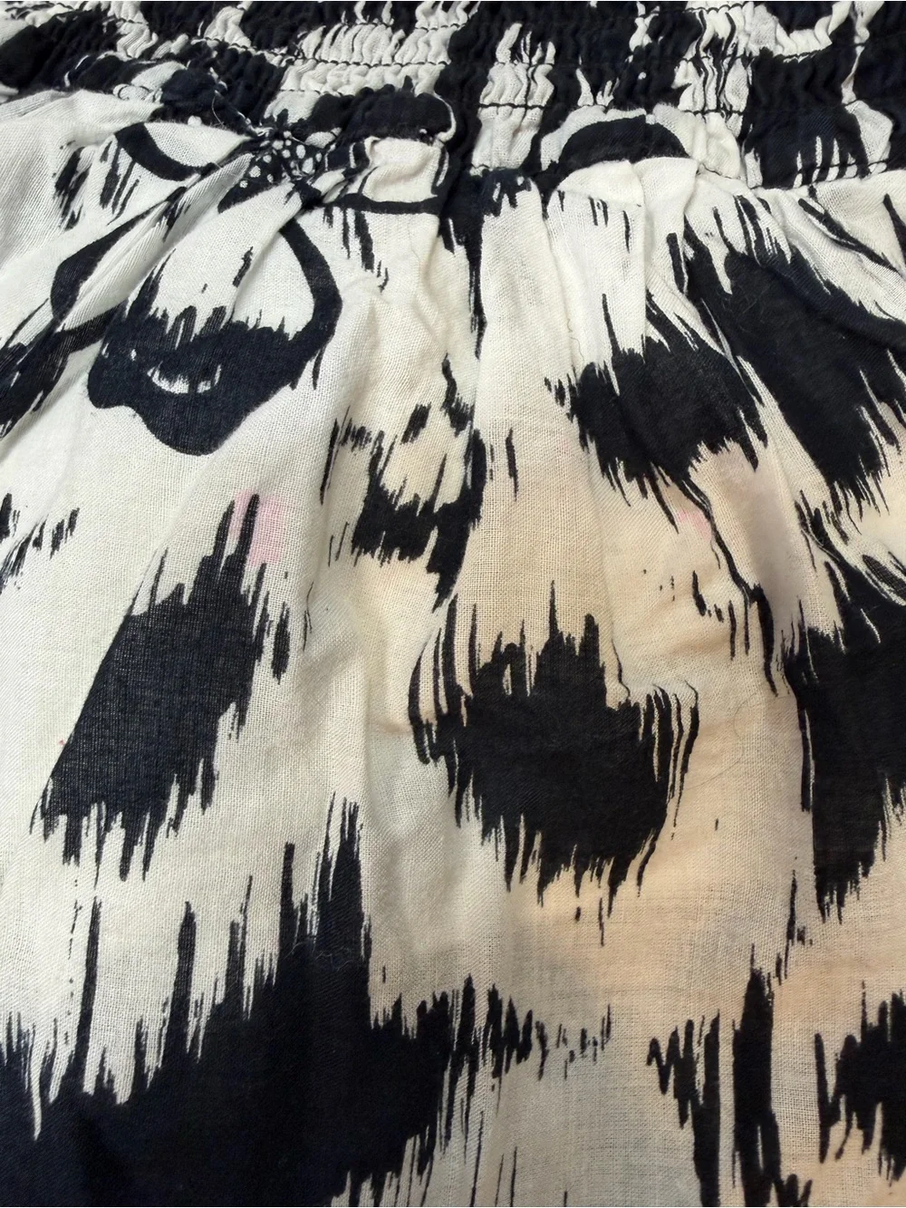 Justice Girls Size 16 Black White Pink Animal Print Skort Sequin Trim Cotton